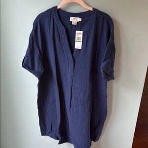 Vineyard Vines Gauzy Tunic Dress Deep Bay